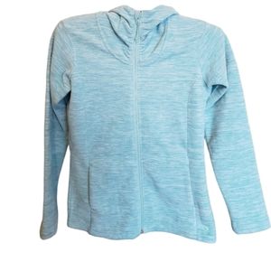 Mountain Hardwear fleece heathered blue hoodie sz small